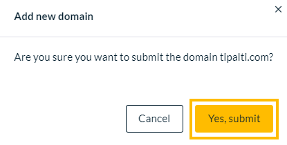 Add new domain dialog