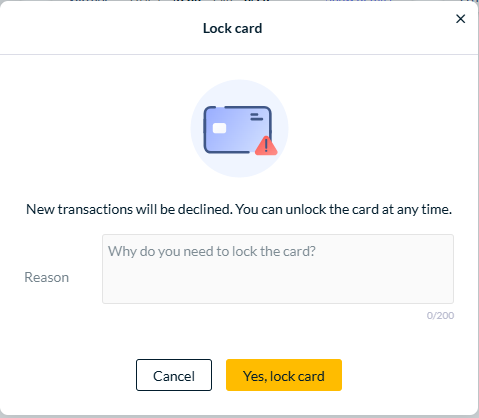 Lock card status