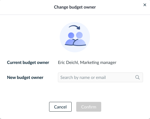 Change budget owner dialog