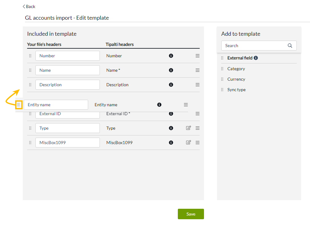Reorder the import fields