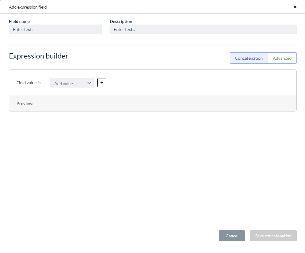 Add expresion field dialog