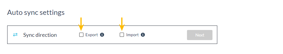 Auto sync settings screen