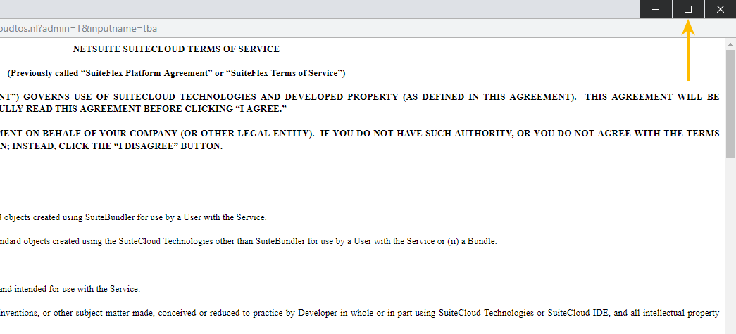 NetSuite SuiteCloud Terms of Service