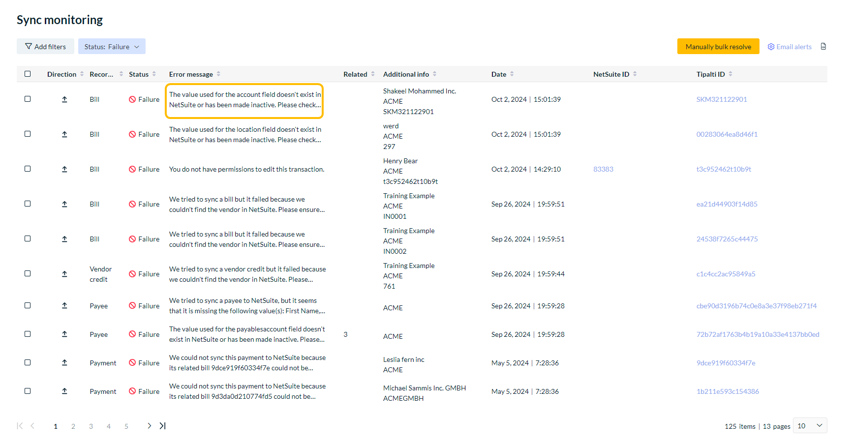 App monitoring screen
