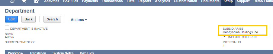 NetSuite 2.0 Subsidiaries