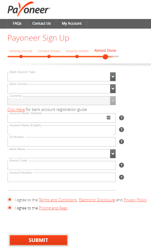Payoneer - Almost Done