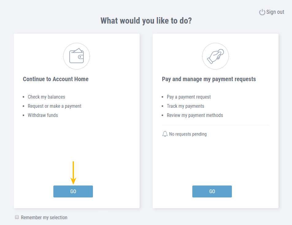 Payoneer - Continue to Account Home