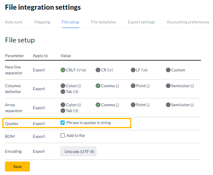 Phrase in quotes is string checkbox