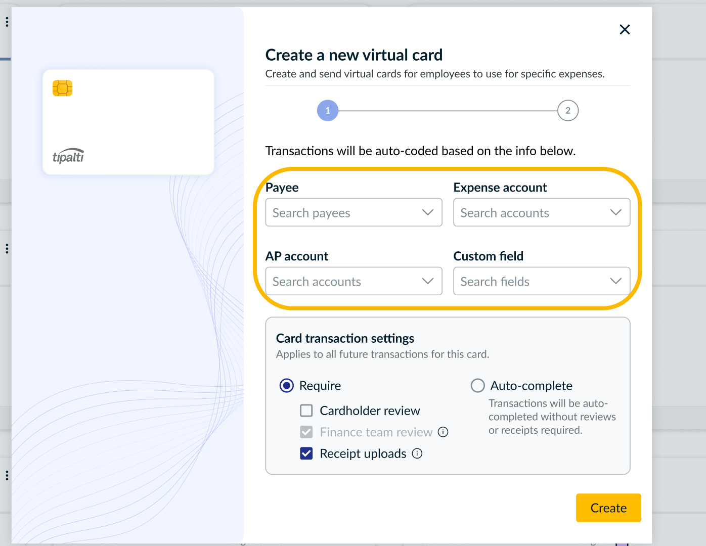 Configure coding step